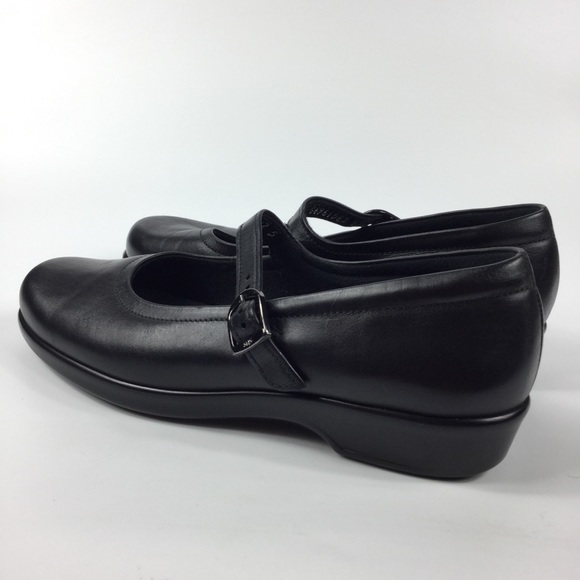 SAS Maria Black Leather Mary Jane Buckle Comfort Shoes size 9N - Picture 2 of 9